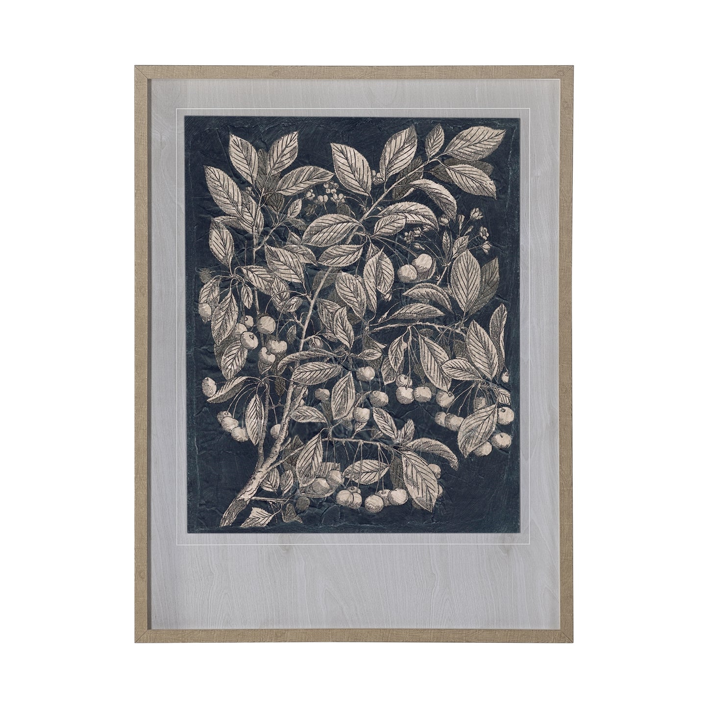 Vintage Fruit & Floral III by Megan Meagher Hand Embellished Framed Art Print Matted under Glass