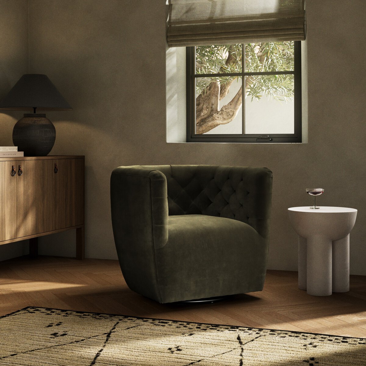 Hanover Swivel Chair - Surrey Olive