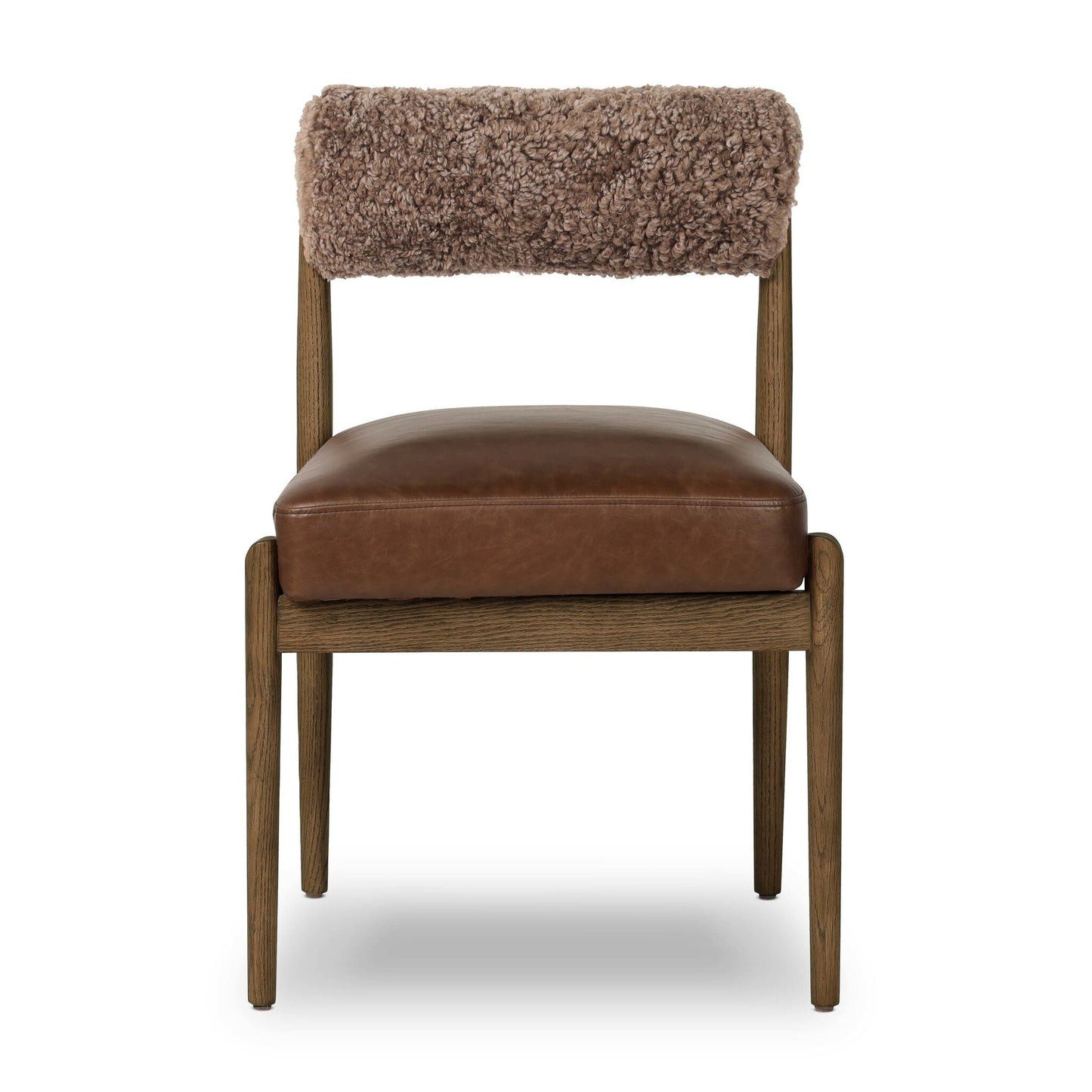 Jazelle Dining Chair - Havana Brown & Taupe Shearling