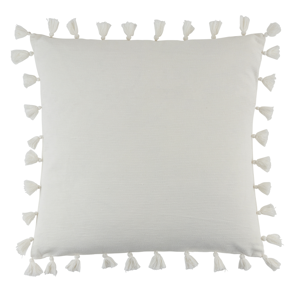 Tassel Throw Pillow - White, 20-inch