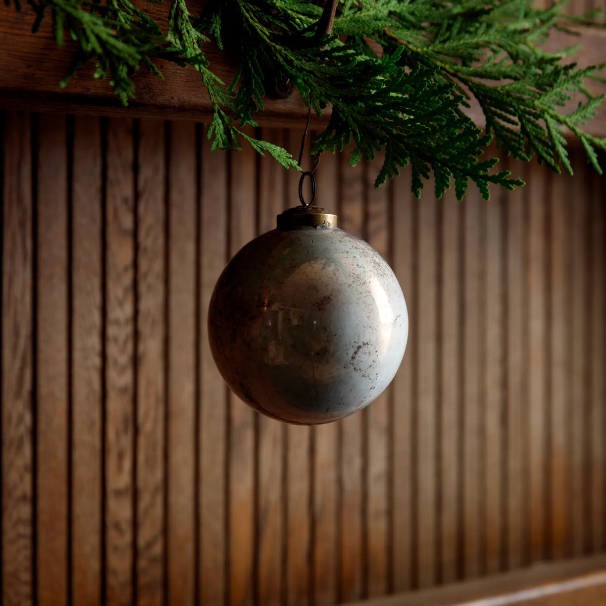 Vintage Marble Glass Ball Ornament 4"