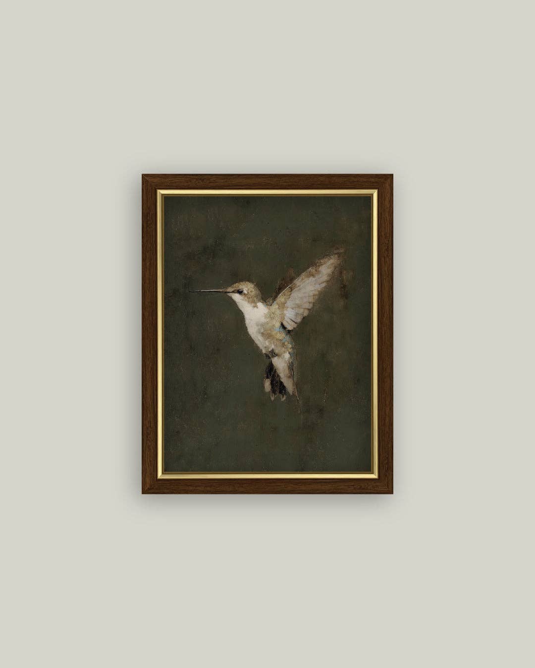 Hummingbird on Green — 7x9 — Petal Lane Home