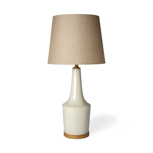 Rebecca 28.5"H White Crackled Ceramic Base Wood Accent Table Lamp