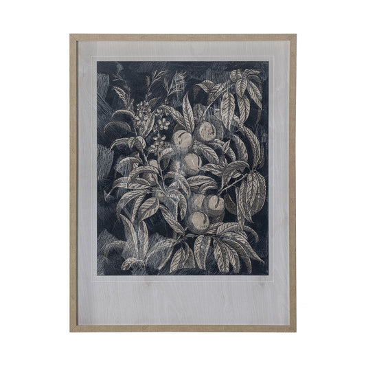 Vintage Fruit & Floral II by Megan Meagher Hand Embellished Framed Art Print Matted under Glass