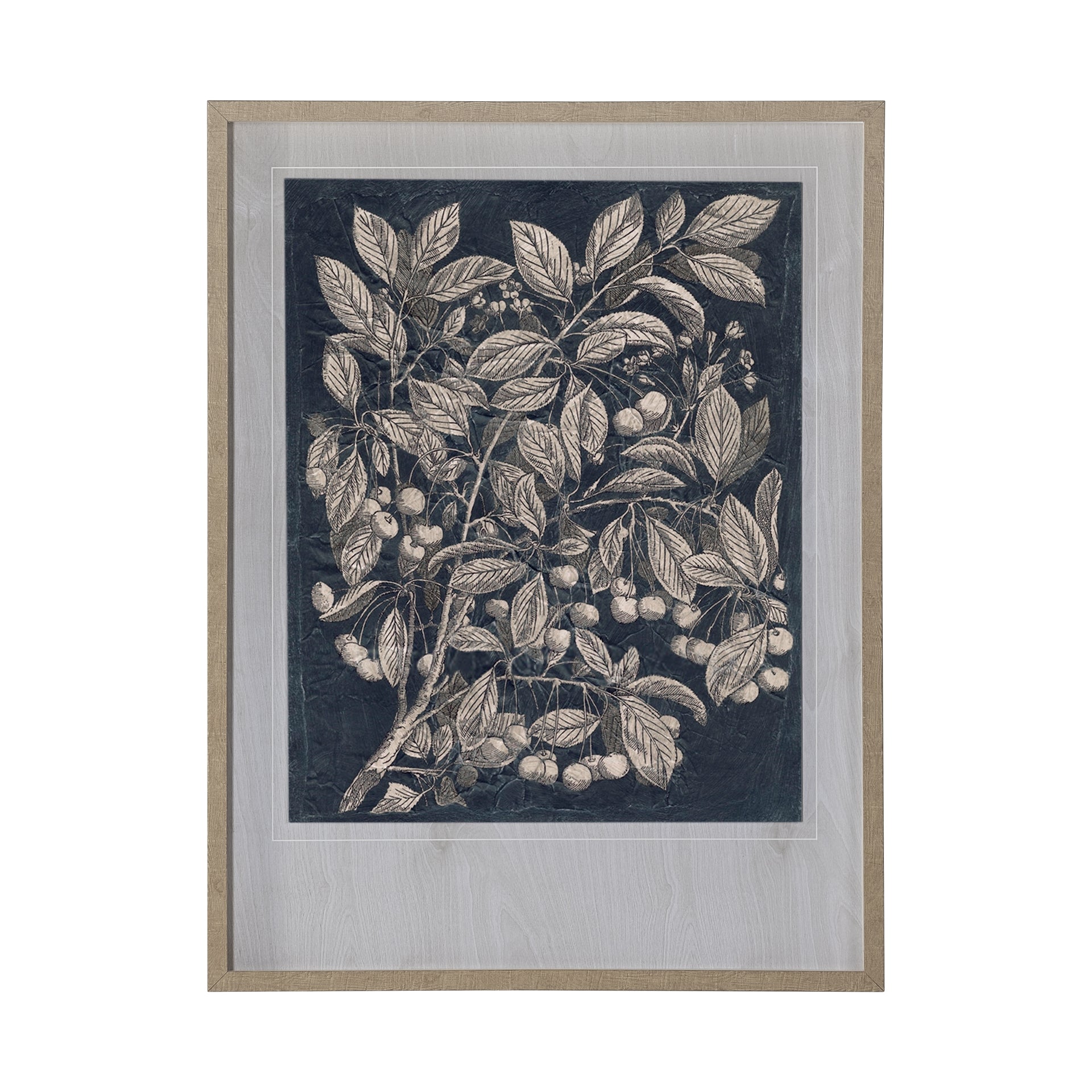 Vintage Fruit & Floral III by Megan Meagher Hand Embellished Framed Art Print Matted under Glass