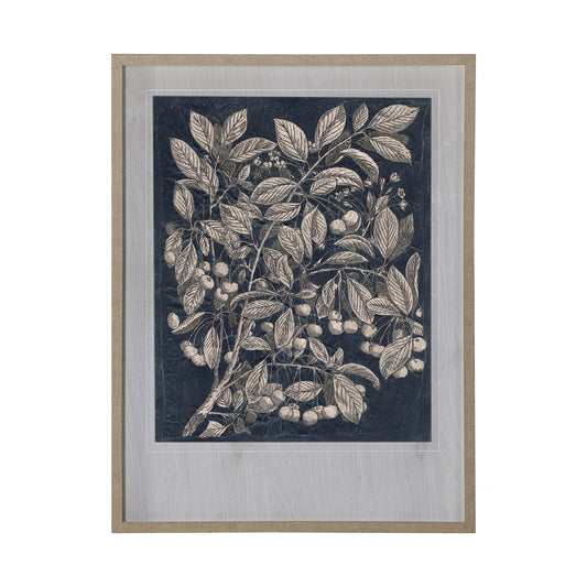Vintage Fruit & Floral III by Megan Meagher Hand Embellished Framed Art Print Matted under Glass