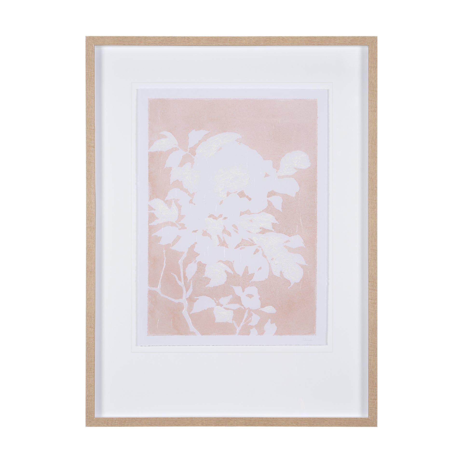 Flower Silhouette-Peony by Mercana Studio Hand Embellished Framed Art Print Matted under Glass