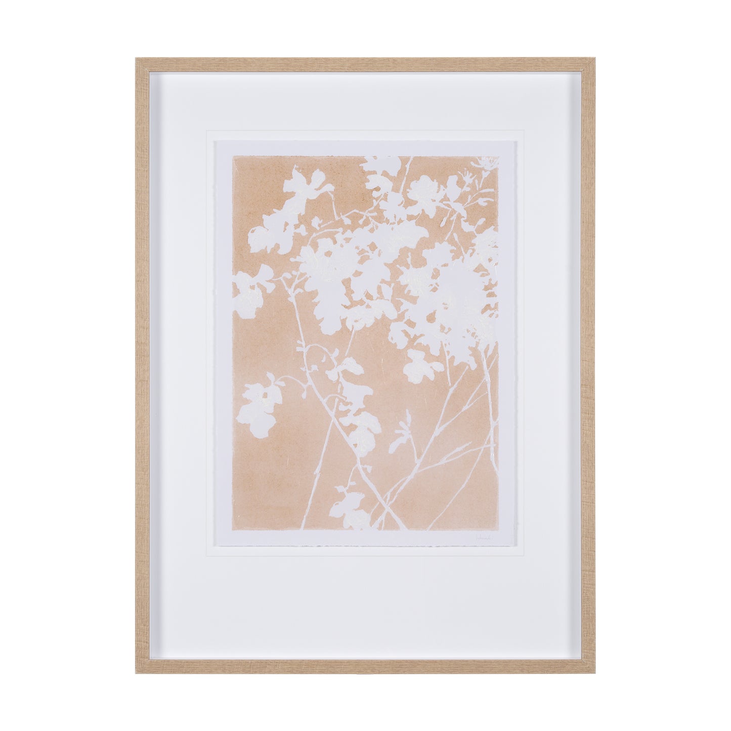 Flower Silhouette-Jasmine by Mercana Studio Hand Embellished Framed Art Print Matted under Glass