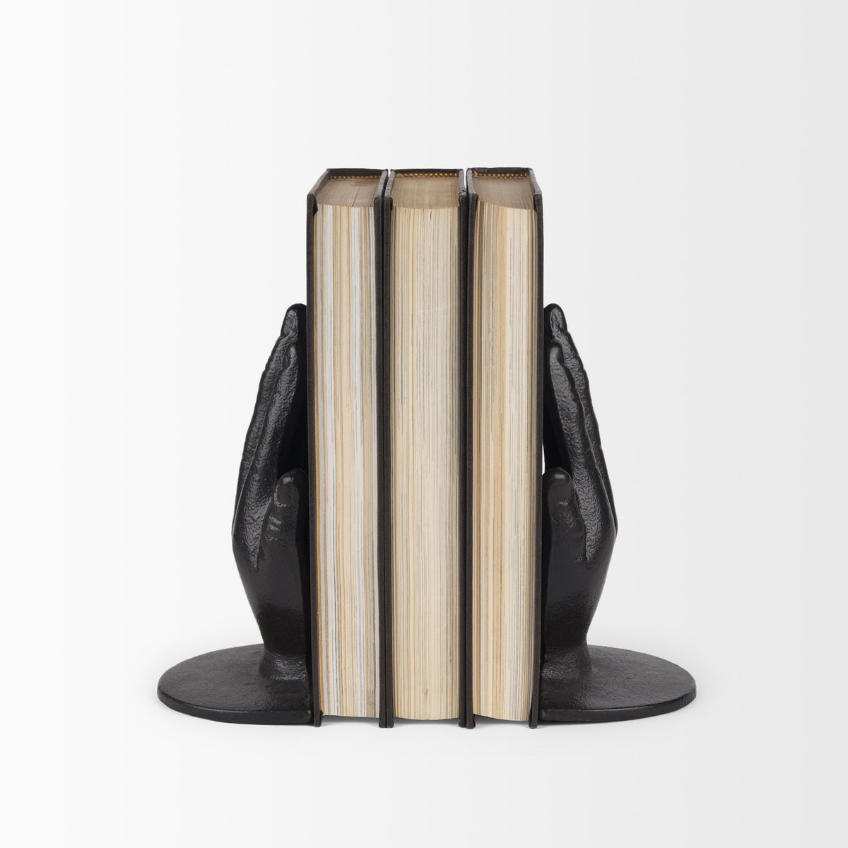 Praying Hands Bronze Cast Iron Book Ends