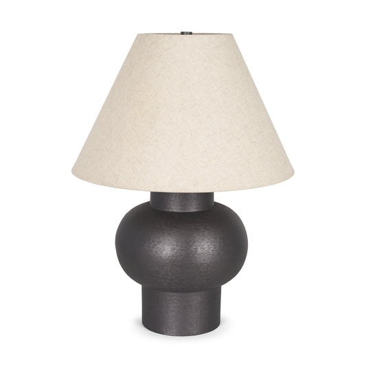 Salaah Black Brushed Metal w/Beige Shade Table Lamp