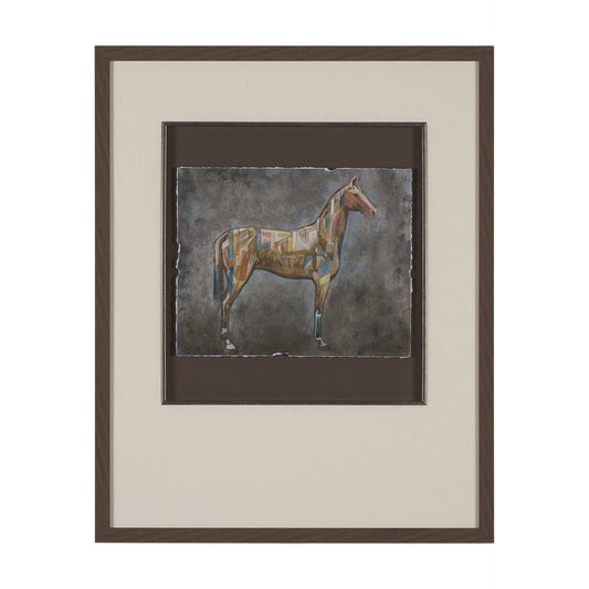 Mosaic Horse II by Mercana Studio Hand Embellished Framed Art Print Matted under Glass