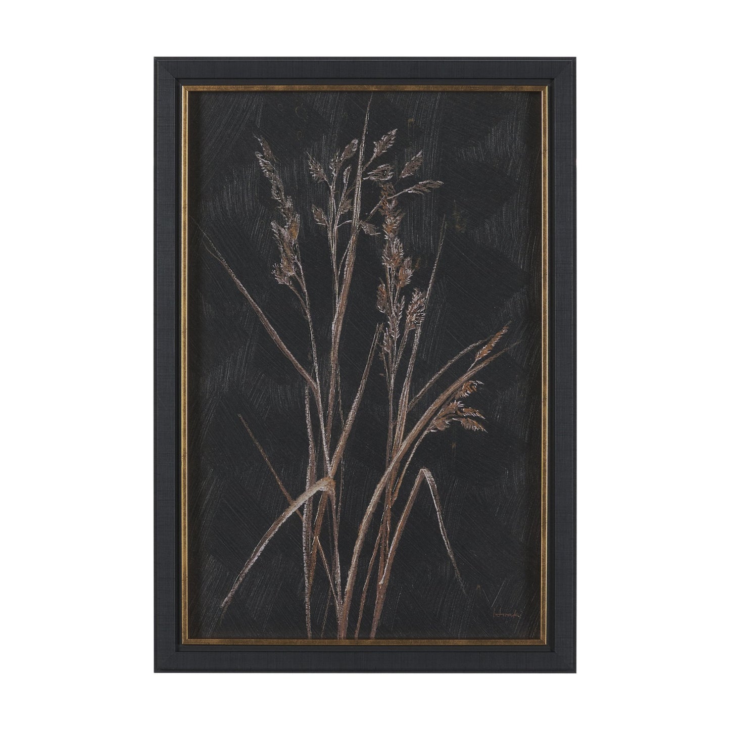 Golden Grasses I by Mercana Studio Hand Embellished Textured Framed Artwork Matted