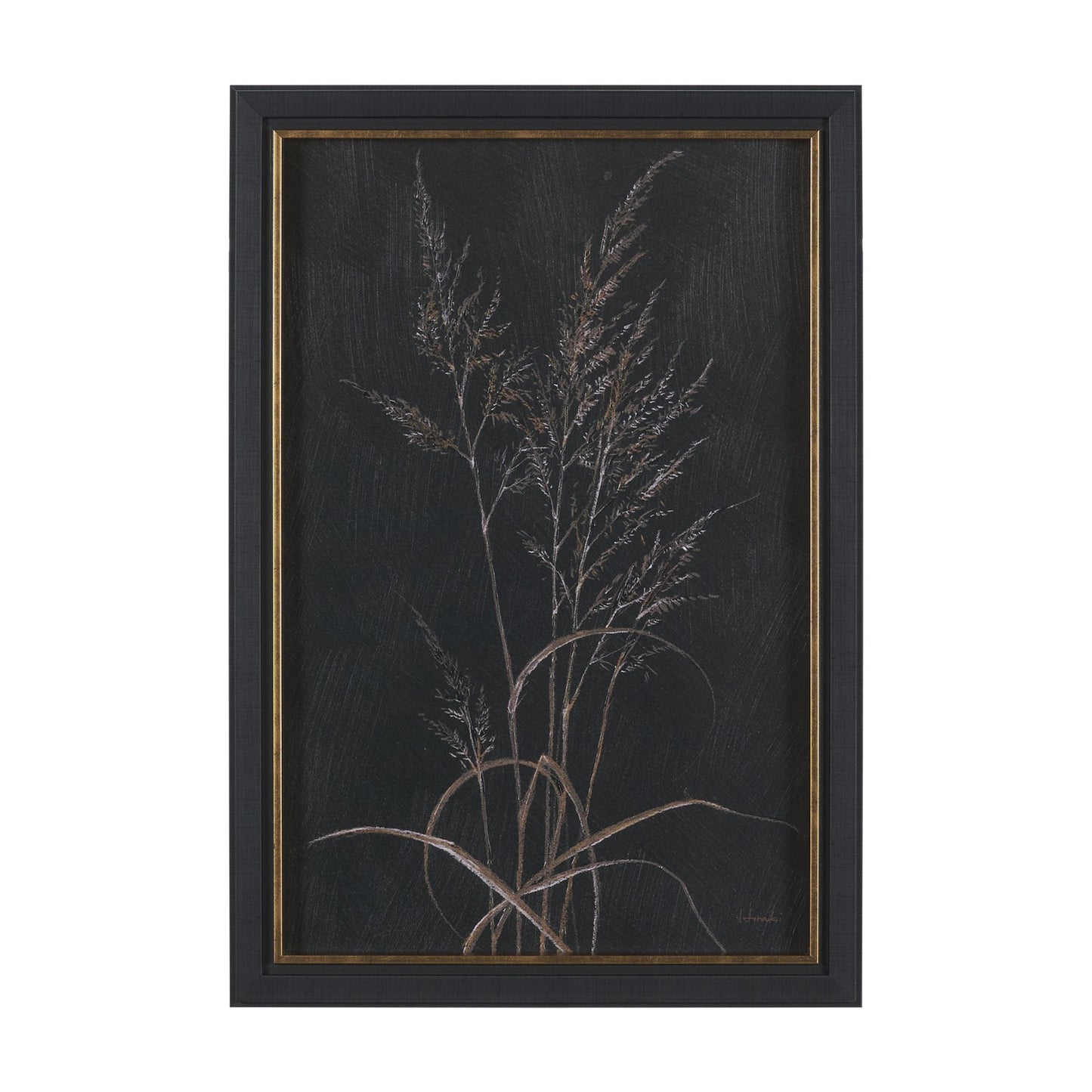 Golden Grasses II by Mercana Studio Hand Embellished Textured Framed Artwork Matted