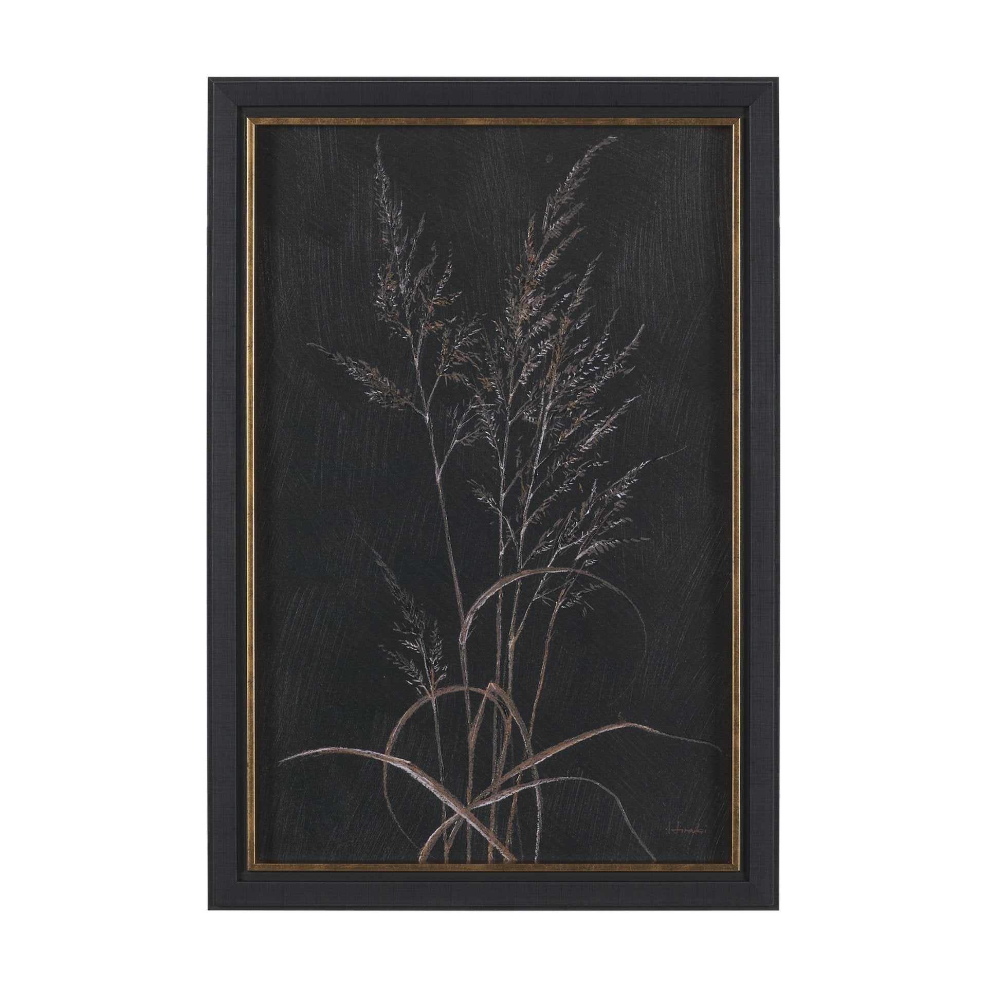 Golden Grasses II by Mercana Studio Hand Embellished Textured Framed Artwork Matted