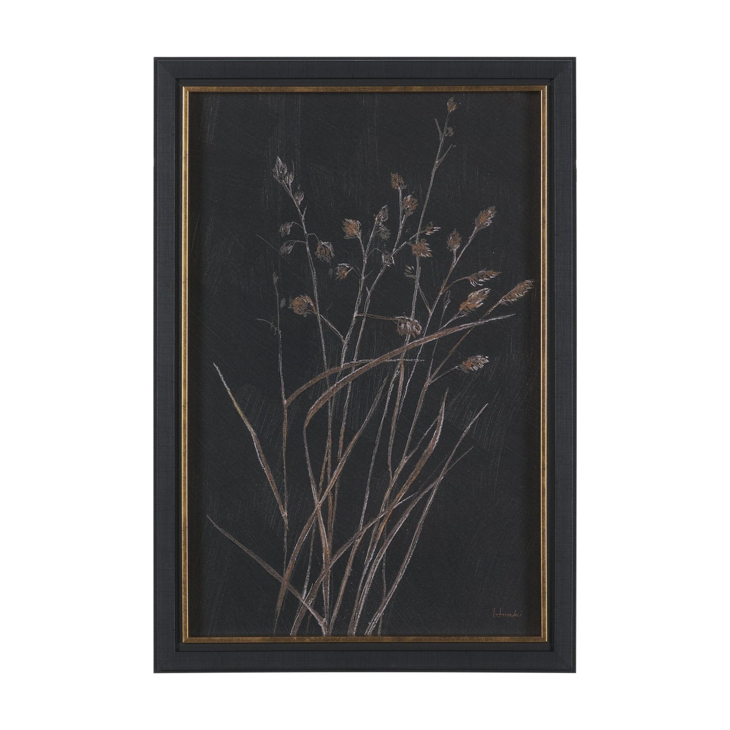 Golden Grasses III by Mercana Studio Hand Embellished Textured Framed Artwork Matted