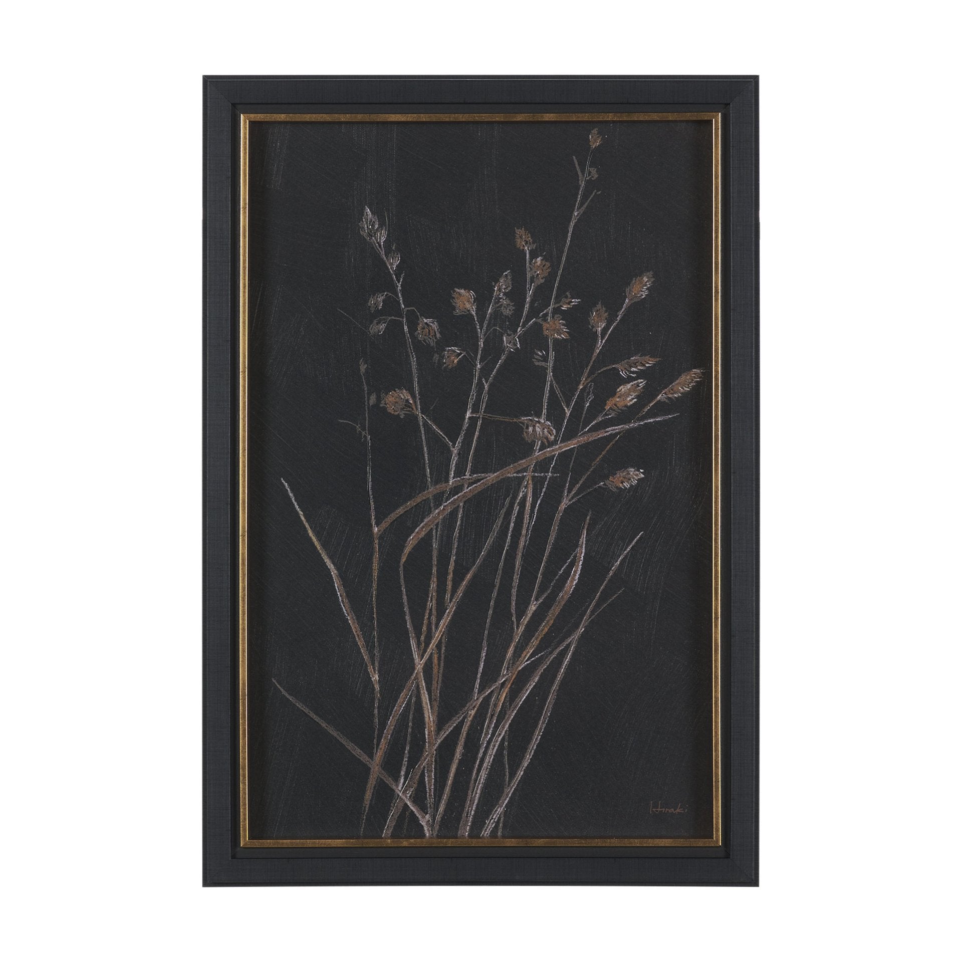 Golden Grasses III by Mercana Studio Hand Embellished Textured Framed Artwork Matted
