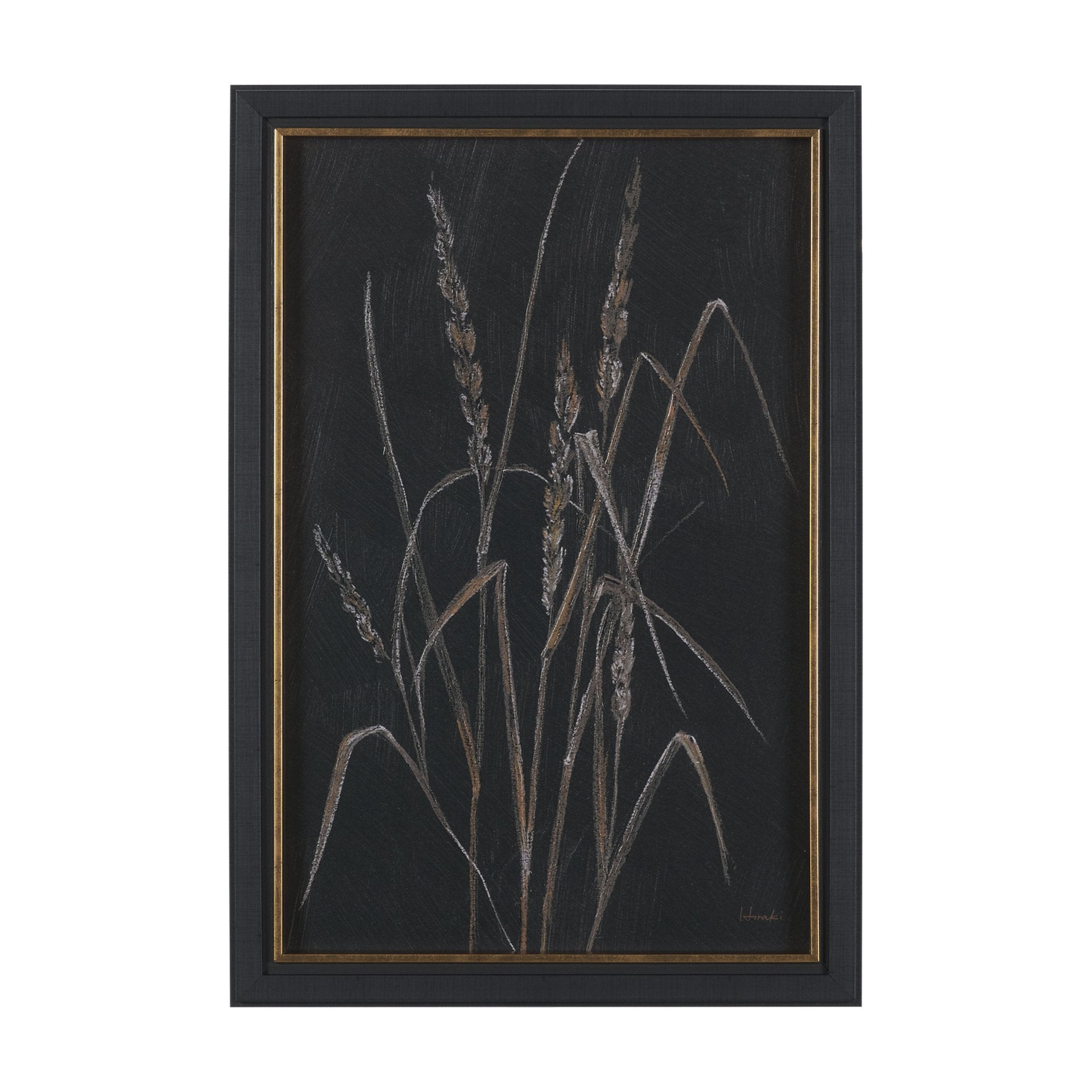 Golden Grasses IV by Mercana Studio Hand Embellished Textured Framed Artwork Matted