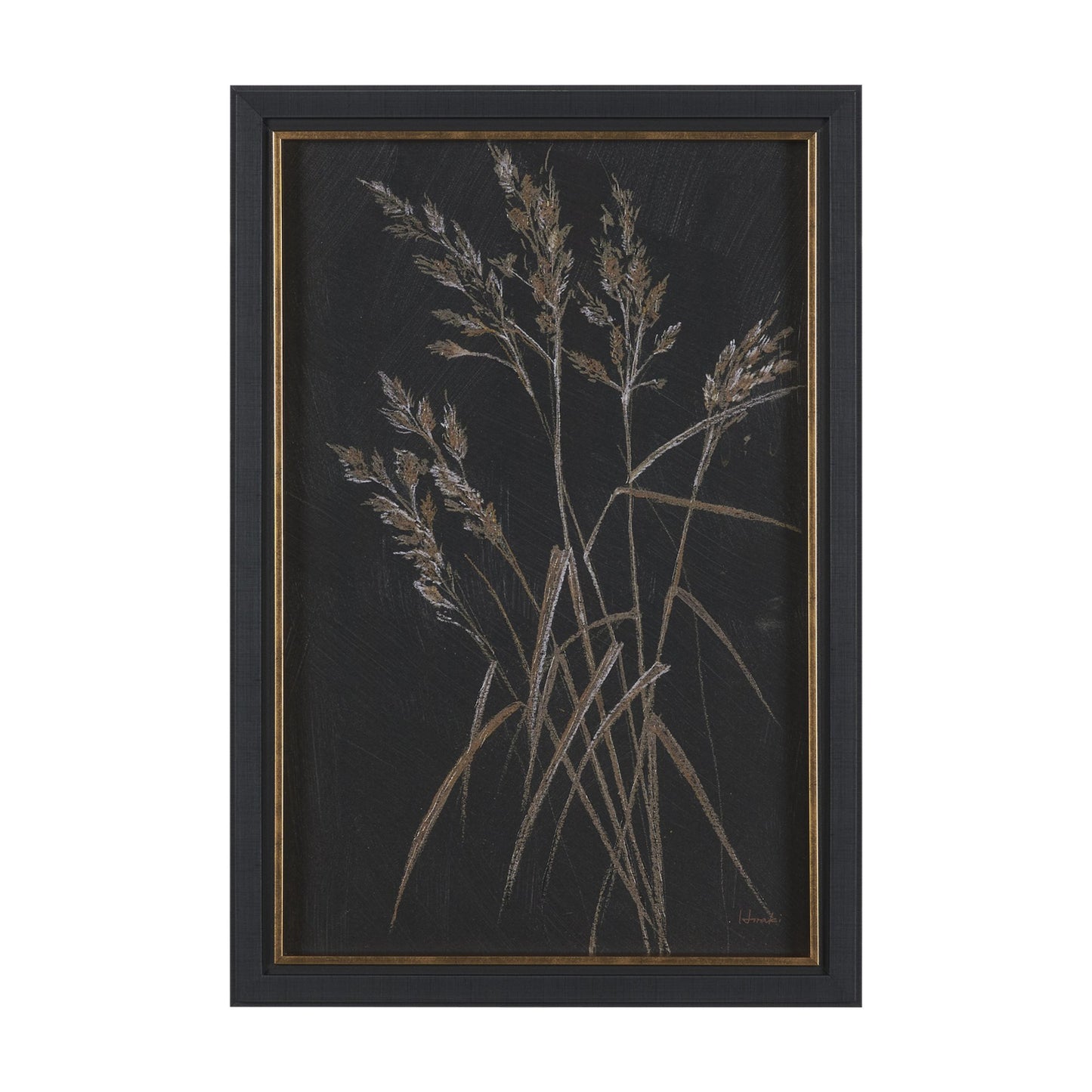 Golden Grasses VI by Mercana Studio Hand Embellished Textured Framed Artwork Matted