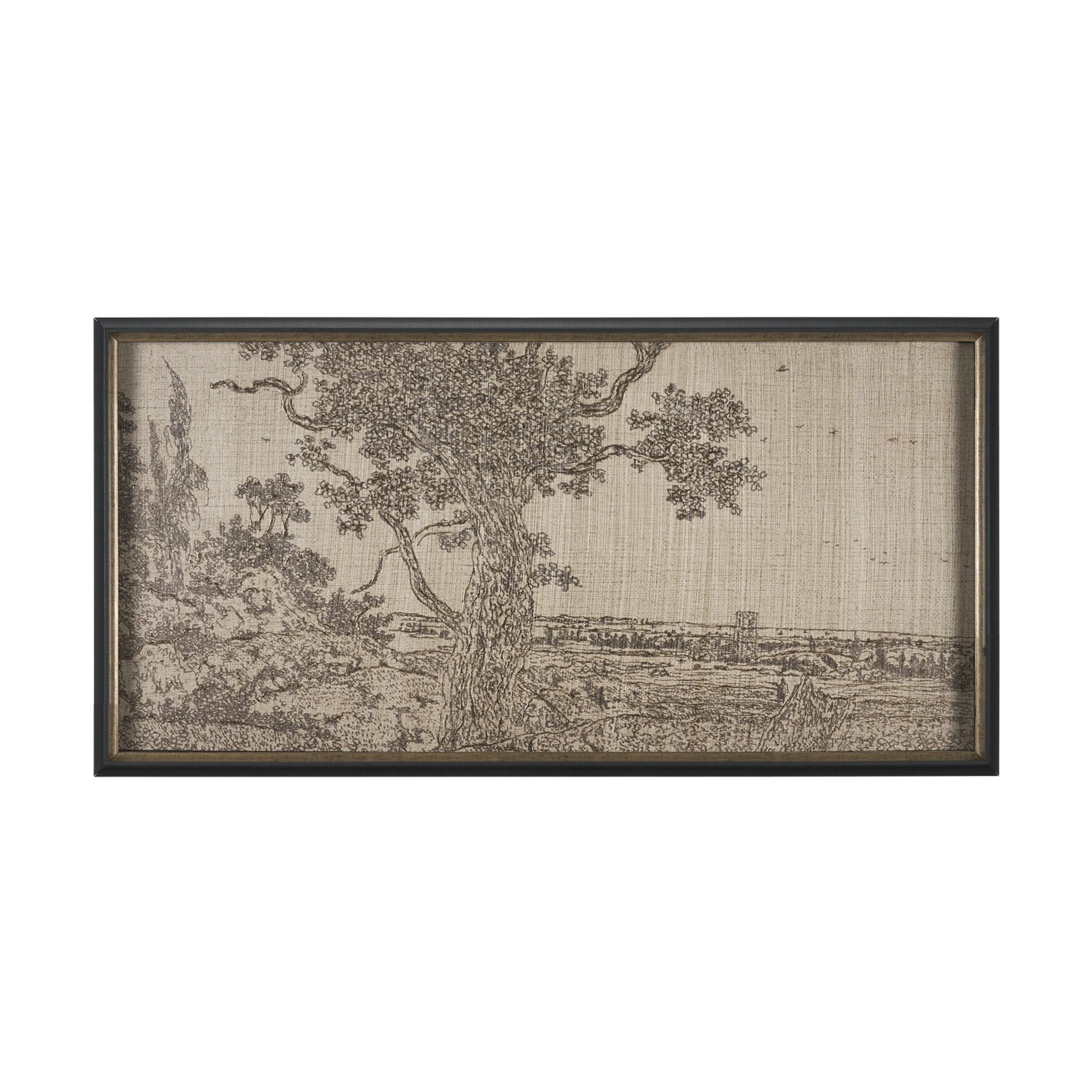 Landscape with an Oak Tree by Hercules Segers Hand Embellished Framed Decograph Art Print