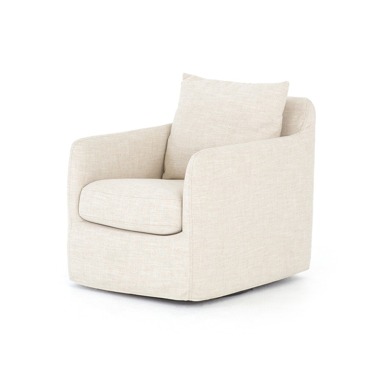 Banks Slipcover Swivel Chair - Cambric Ivory - view 2