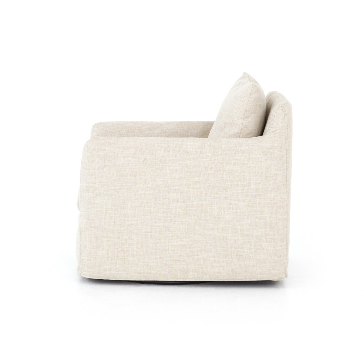 Banks Slipcover Swivel Chair - Cambric Ivory - view 3