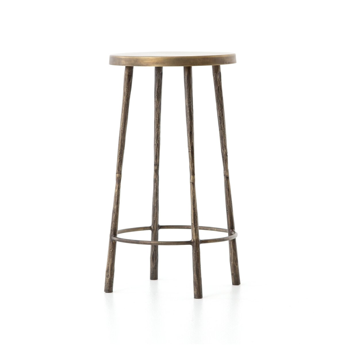 Westwood Bar + Counter Stool - Tapered Hammered Aged Brass - view 2