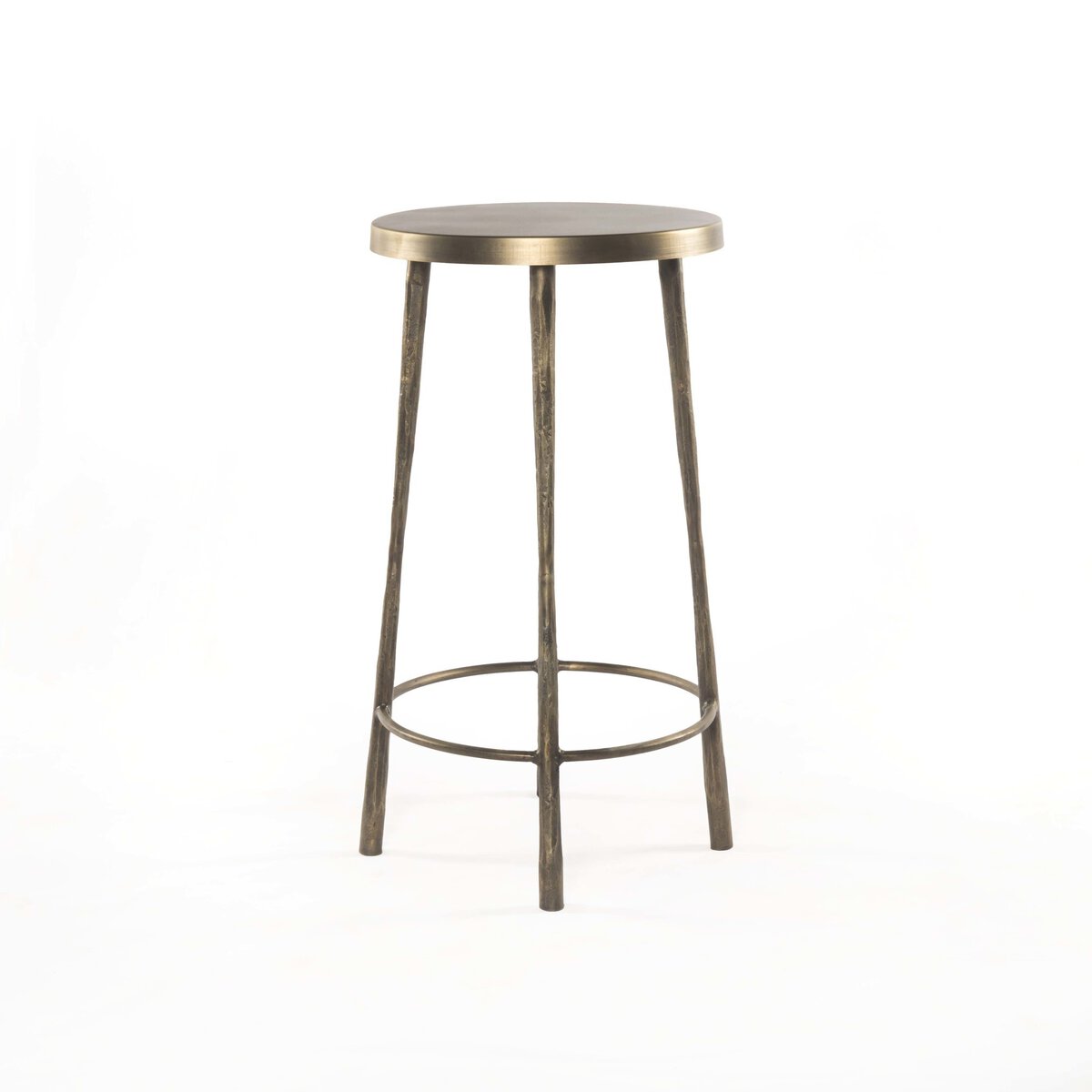 Westwood Bar + Counter Stool - Tapered Hammered Aged Brass - view 3