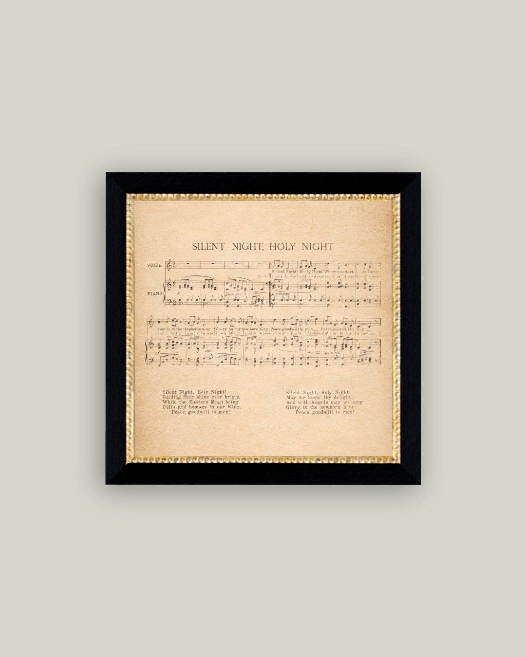 Silent Night Framed Antique Art — 16x16 — Petal Lane Home