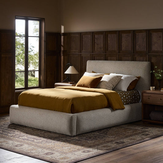 Quincy Queen Bed - Plushtone Linen
