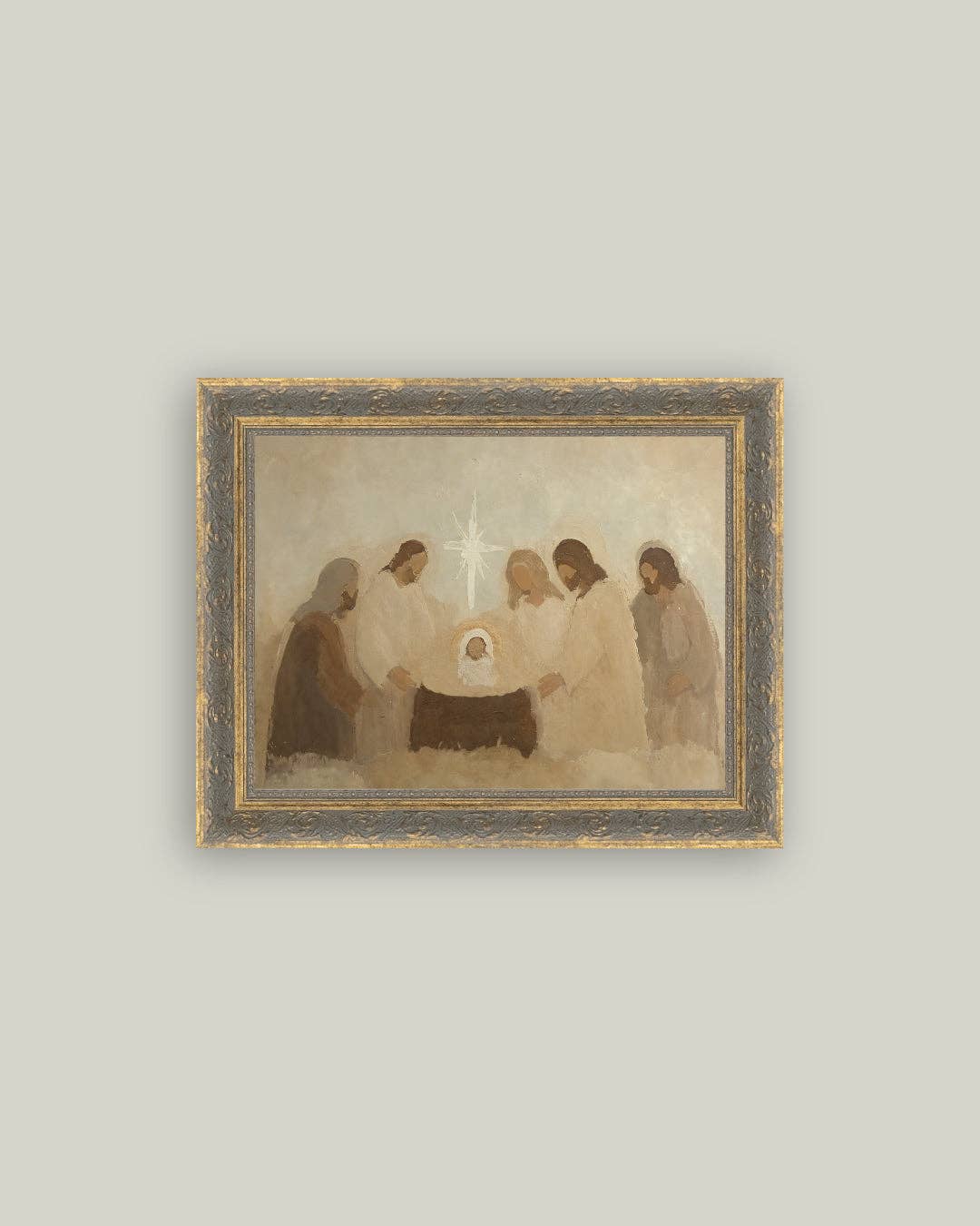 Neutral Nativity Framed Antique Art — 10x8 — Petal Lane Home