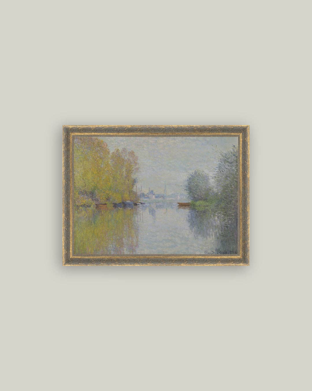 Autumn on the Seine Framed Antique Art — 16x12 — Petal Lane Home