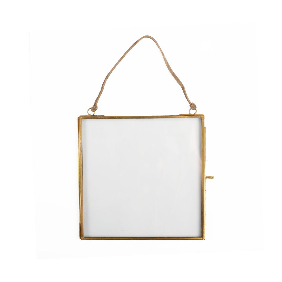 7 x 7 square brass hanging frame by Sugarboo & Co.