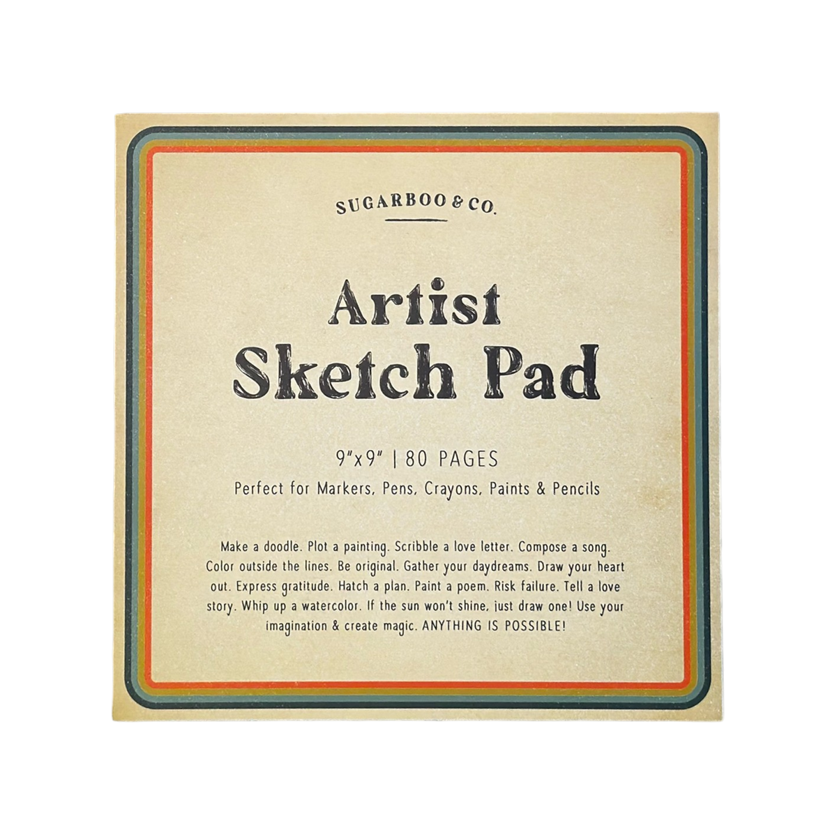 9x9 Artist Sketch Pad - Sugarboo & Co.