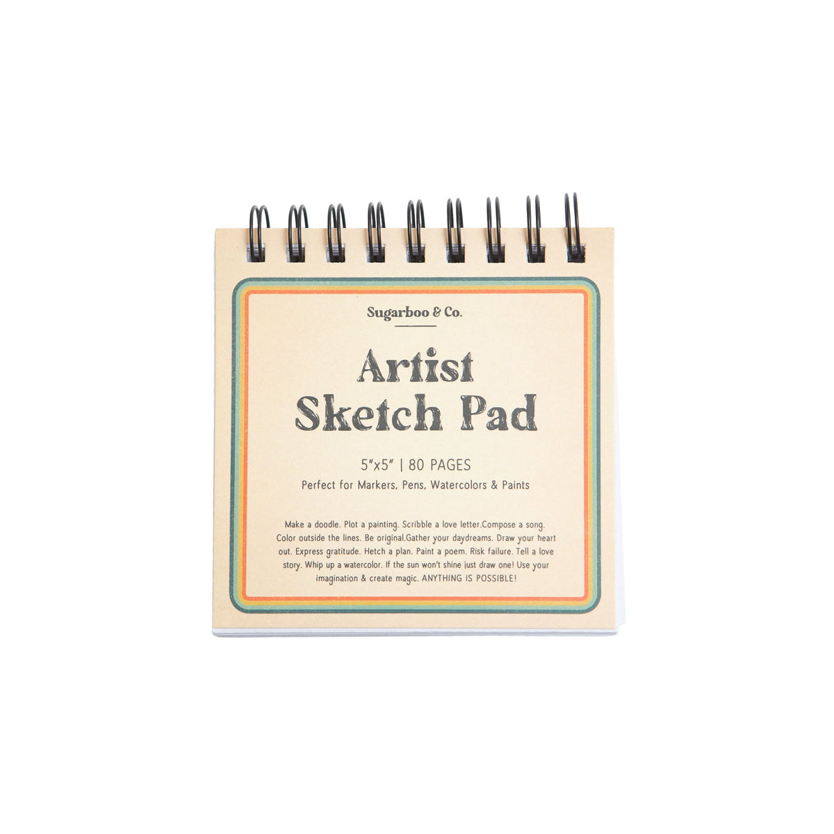 5x5 Spiral Artist Sketch Pad - Sugarboo & Co.