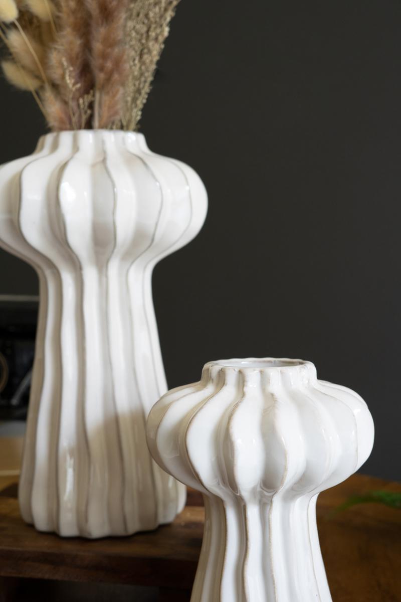 Set of 2 Ceramic Two-Toned Urns