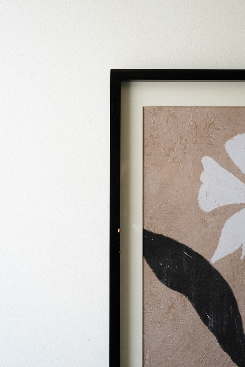 Set of 2 Framed Flower Prints Under Glass
