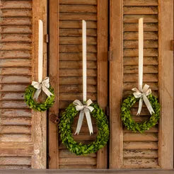Boxwood Wreaths with Ribbon Set of 3