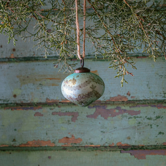 Azure Glass 3" Onion Ornament - Porch View Home