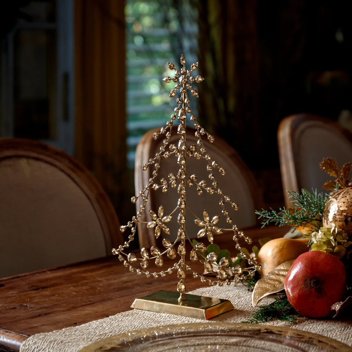 Golden Jeweled Classic Christmas Tree