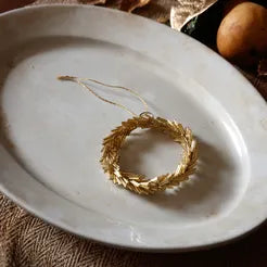 Beaded Golden Wreath Ornament