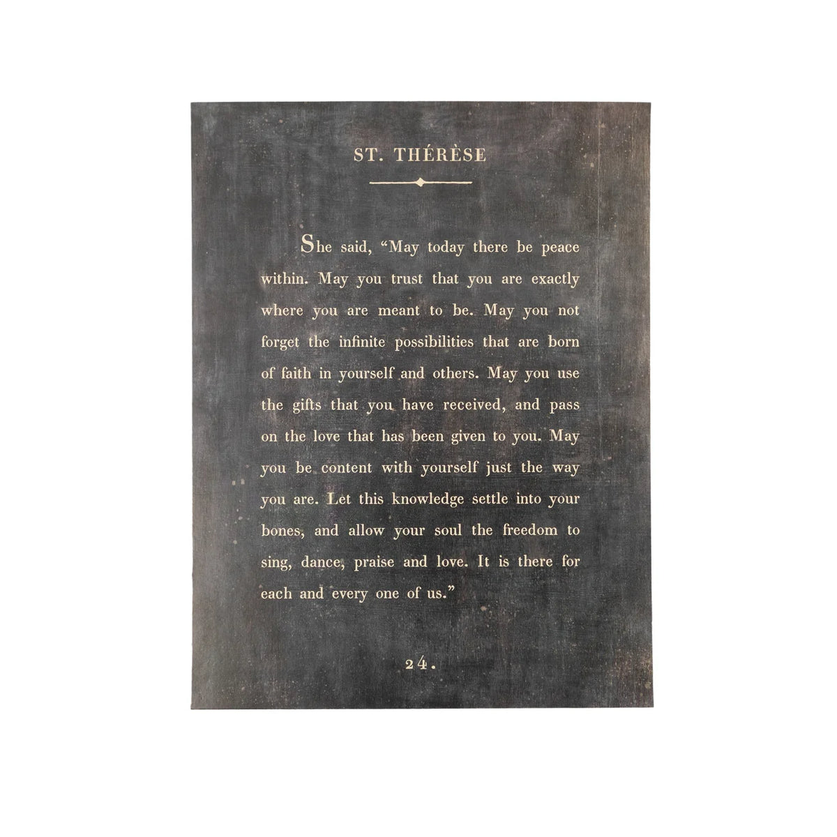 St. Therese Art Poster – Charcoal, 12" x 16"