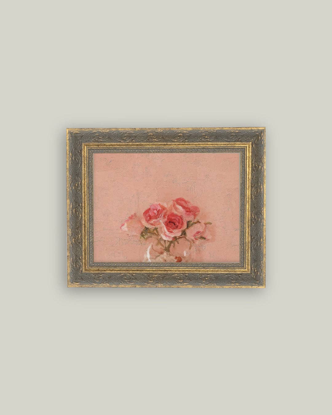 Pink Roses Framed Antique Art — 10x8 — Petal Lane Home