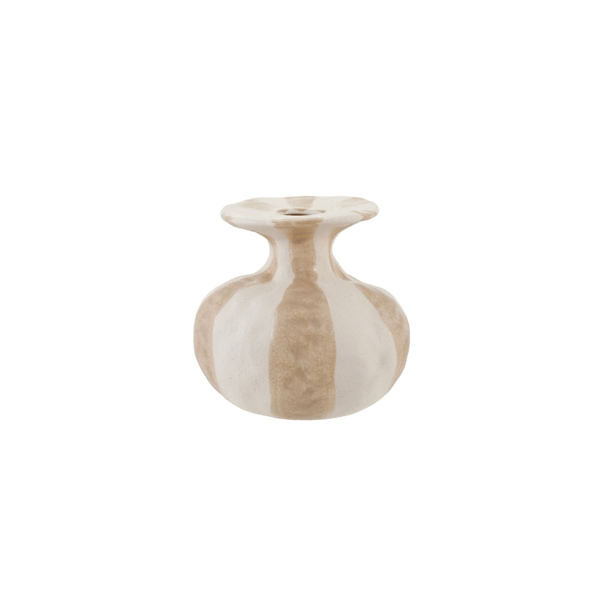 Stoneware Organic Shaped Striped Vase (Each One Will Vary)
