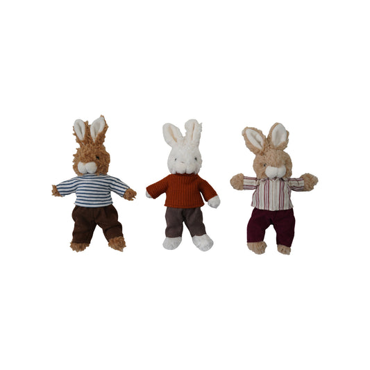 Plush Bunny in Clothes, 3 Styles