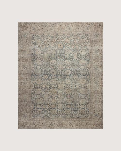 Adah CloudPile Printed Rug in Blue / Taupe