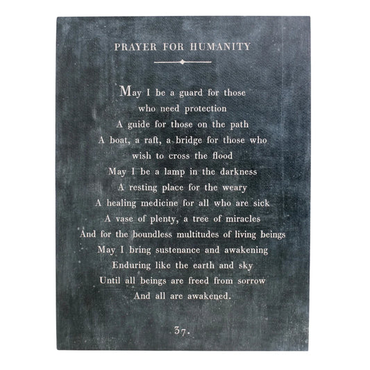 Prayer for Humanity Art Poster – Charcoal, 12" x 16"