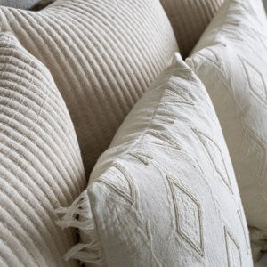 20x20 Jacquard Fringe Pillow Cream, Texture